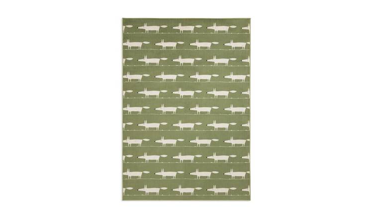 Habitat x Scion Mr Fox Printed Rug - 120 x 170cm - Green 