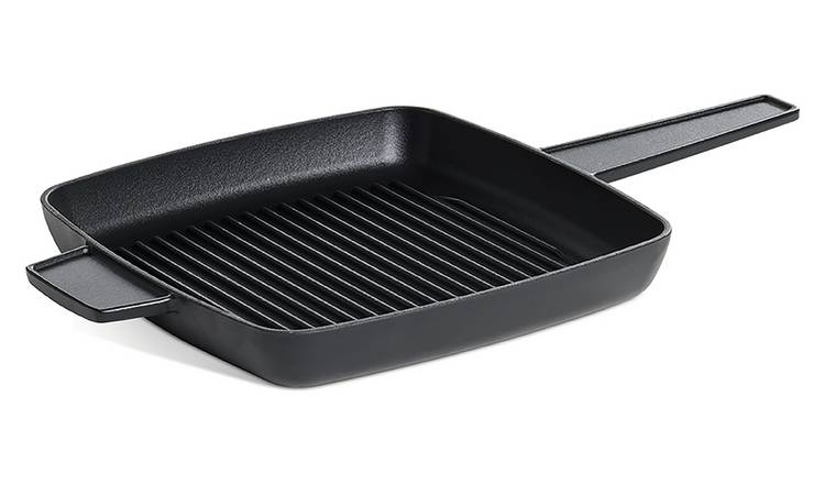 Habitat 60 Stove 24cm Cast Iron Griddle Pan - Black