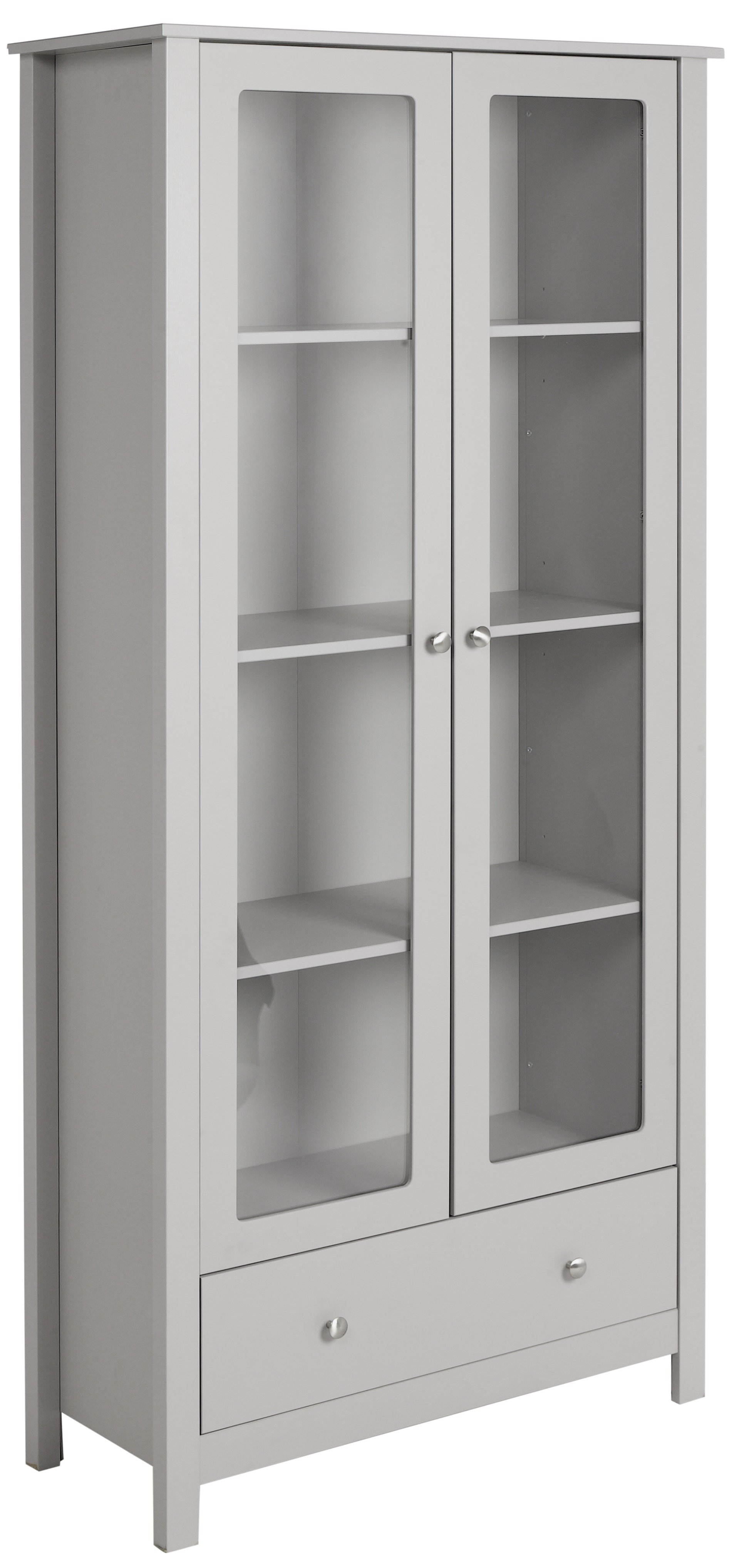 Argos Home Osaka 2 Door 1 Drw Glass Display Cabinet - Grey