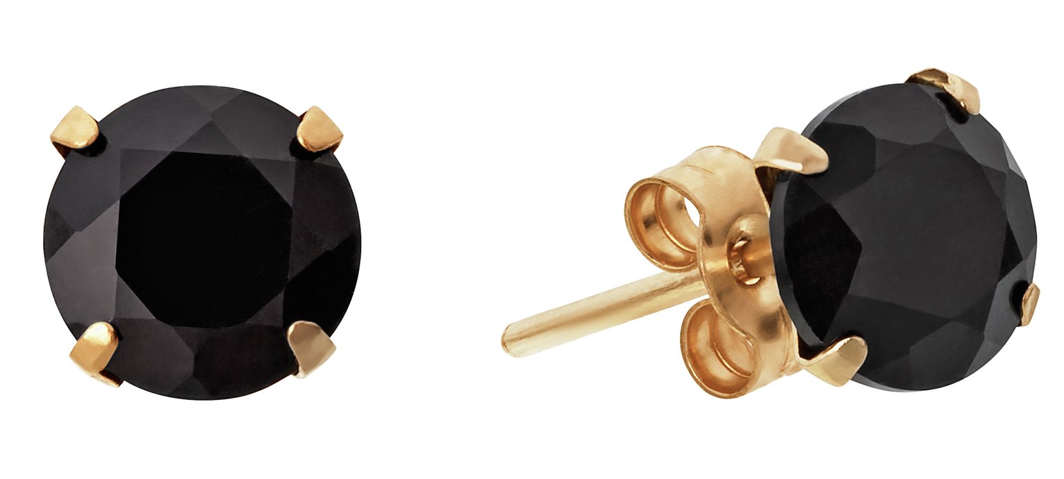 black and gold stud earrings