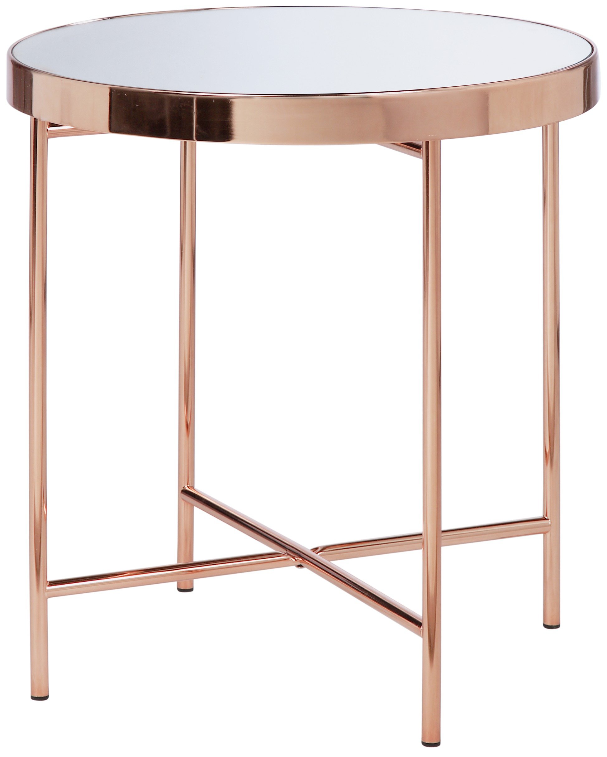 Argos Home Round Glass Top Side Table - Copper Plated