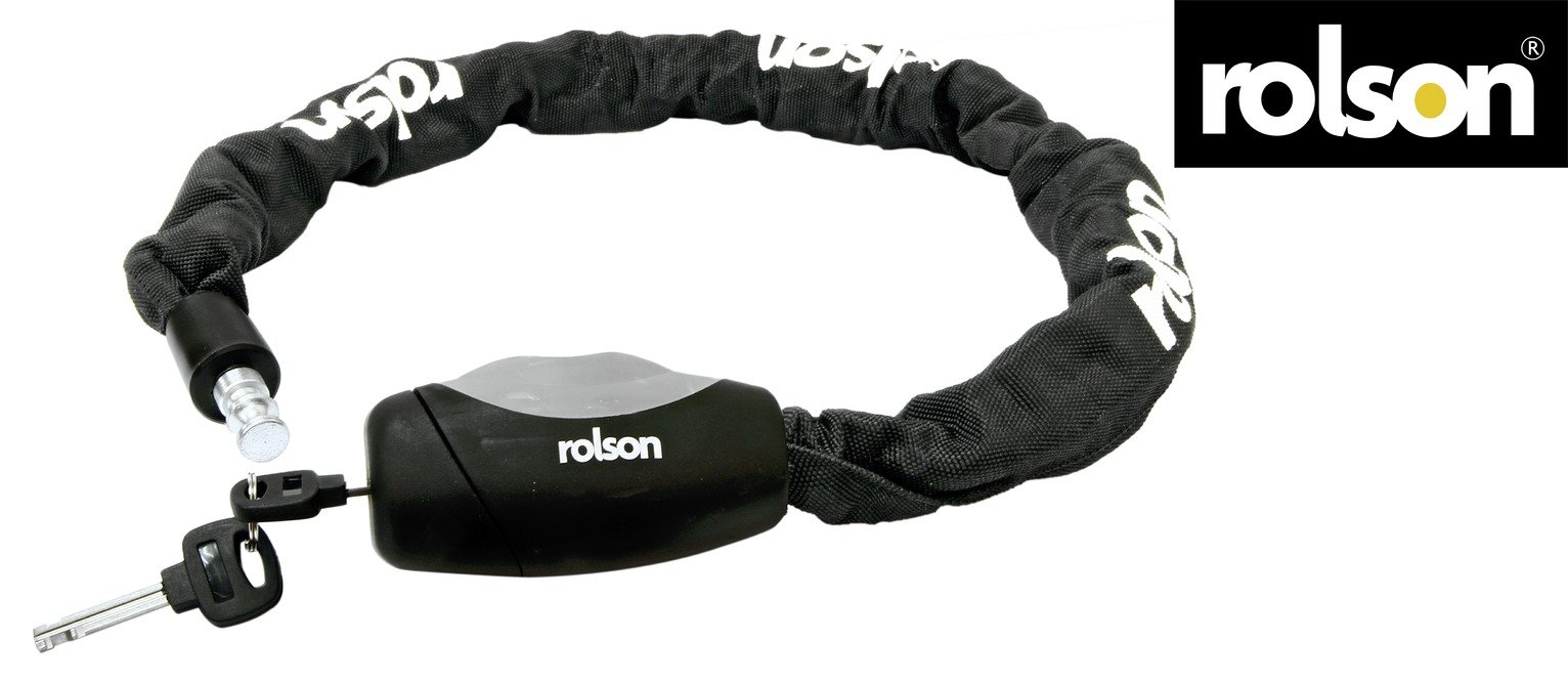 Rolson Black Cylinder Chain Bike Lock - 0.9m