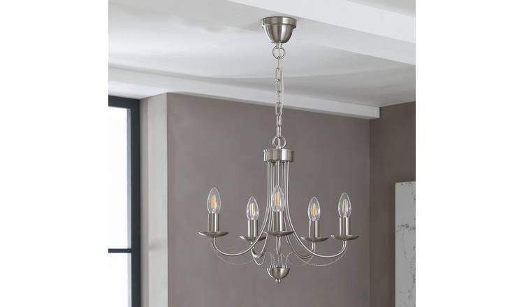 Chrome 5 light chandelier