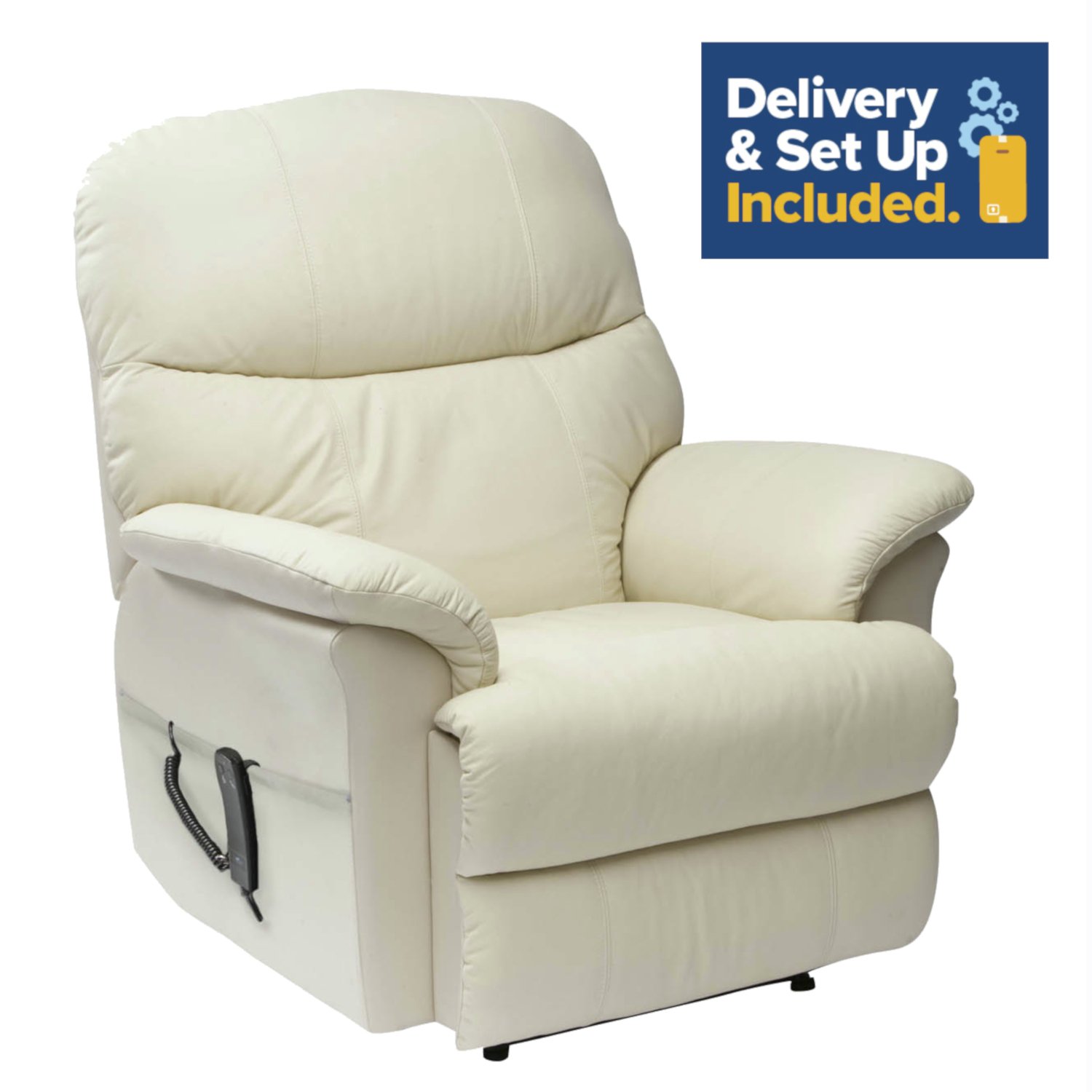 Lars Riser Recliner Leather Chair With Dual Motor Cream 5269846 Argos Price Tracker Pricehistory Co Uk