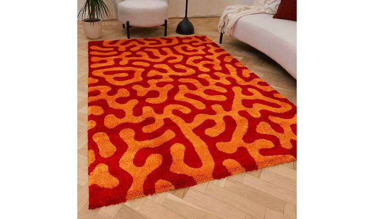 The Rugs Red Joli Abstract Rug - 80 x 150cm