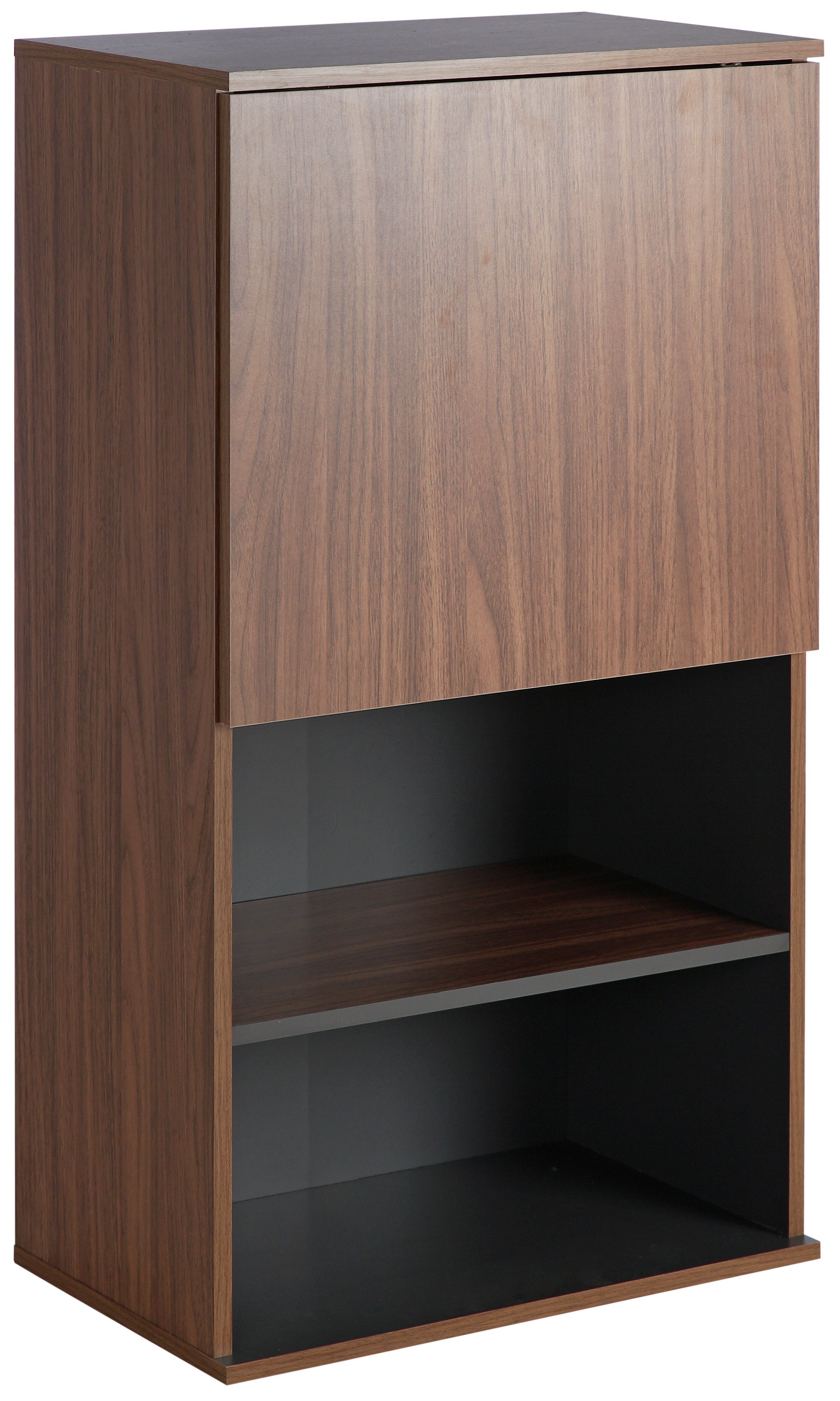 Argos Home Modular Single Door Wall Cabinet -Walnut/Graphite