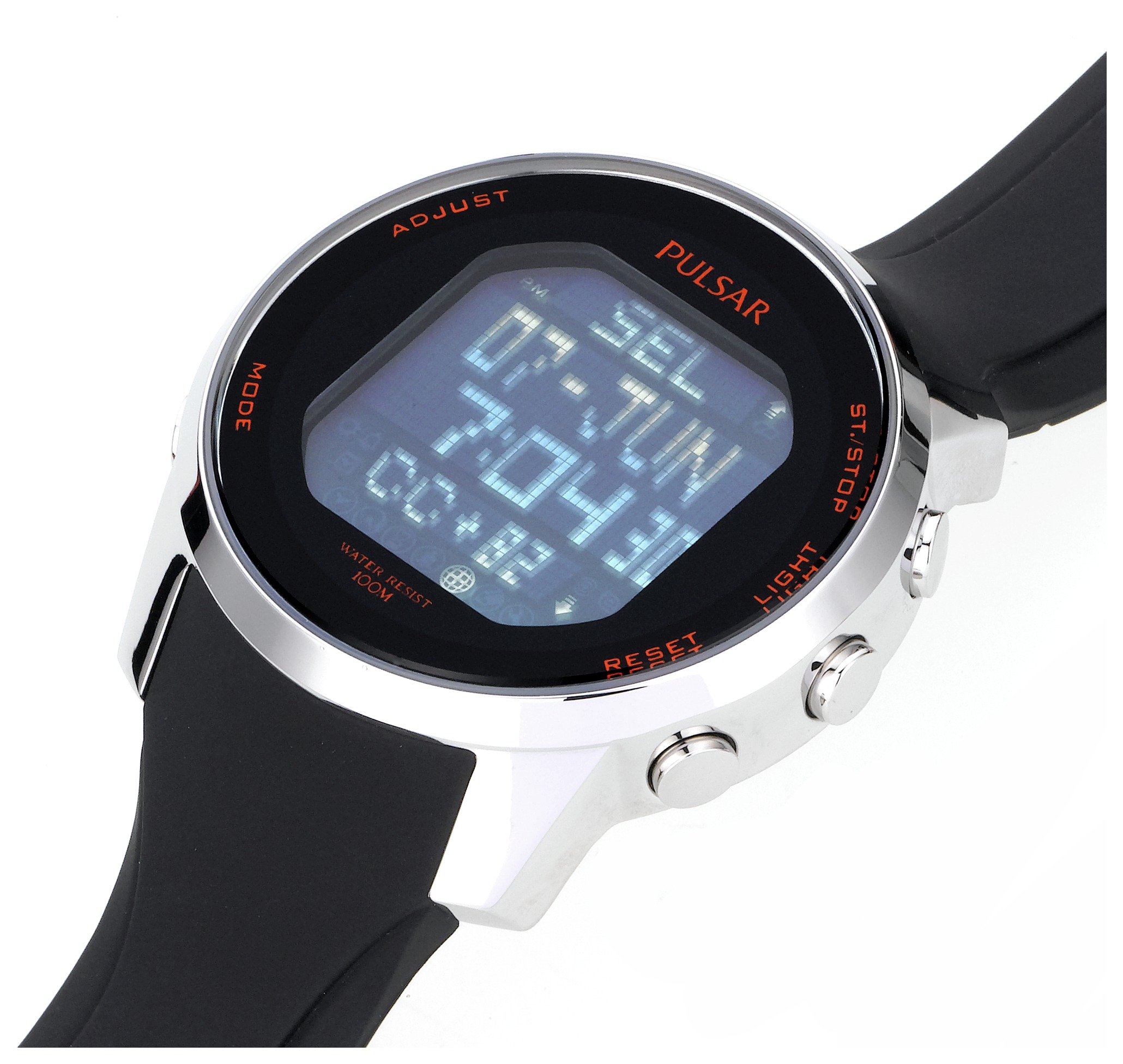 Pulsar Mens Digital Silicone Strap Oversize Digital Reviews