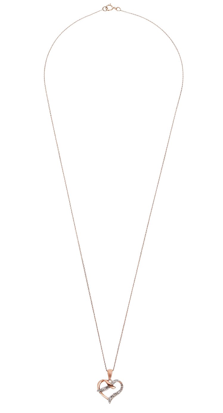 Revere 9ct Rose Gold Diamond Accent Pendant Necklace Review