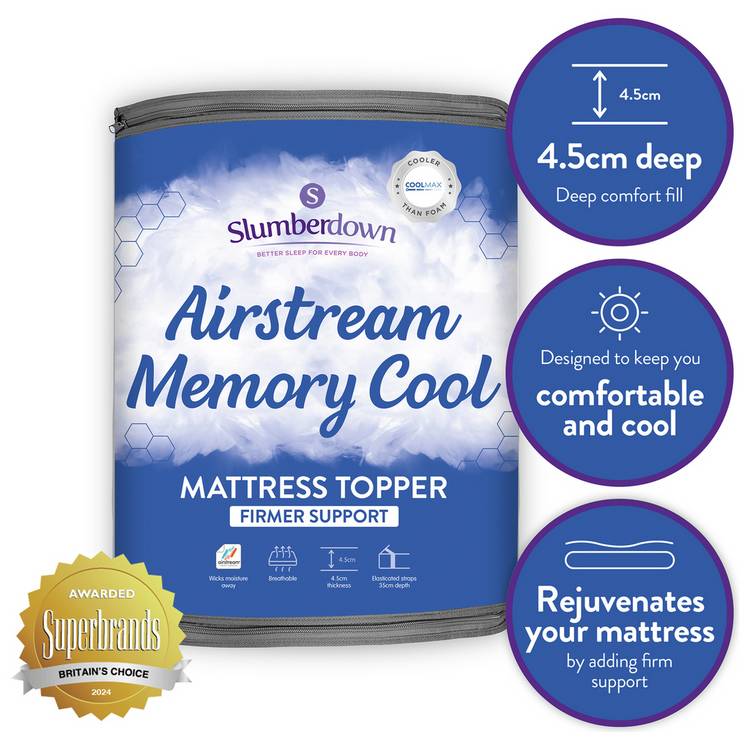 Slumberdown Airstream Memory Fibre Mattress Topper - Single 0