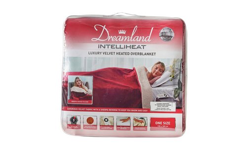 Dreamland intelliheat luxury 2025 velvet heated overblanket