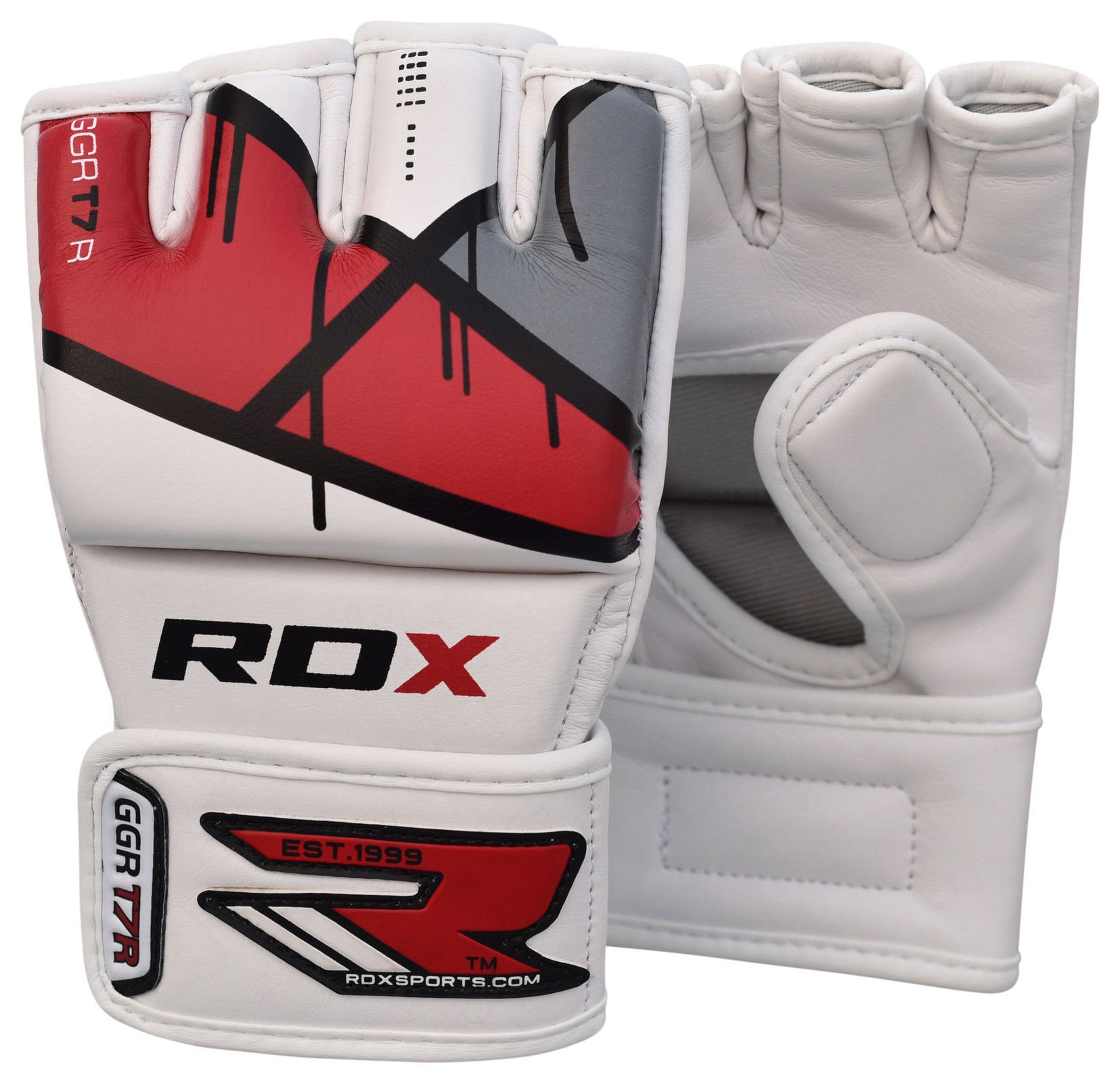 RDX Leather X Grappling Gloves Red - Large/Extra Large