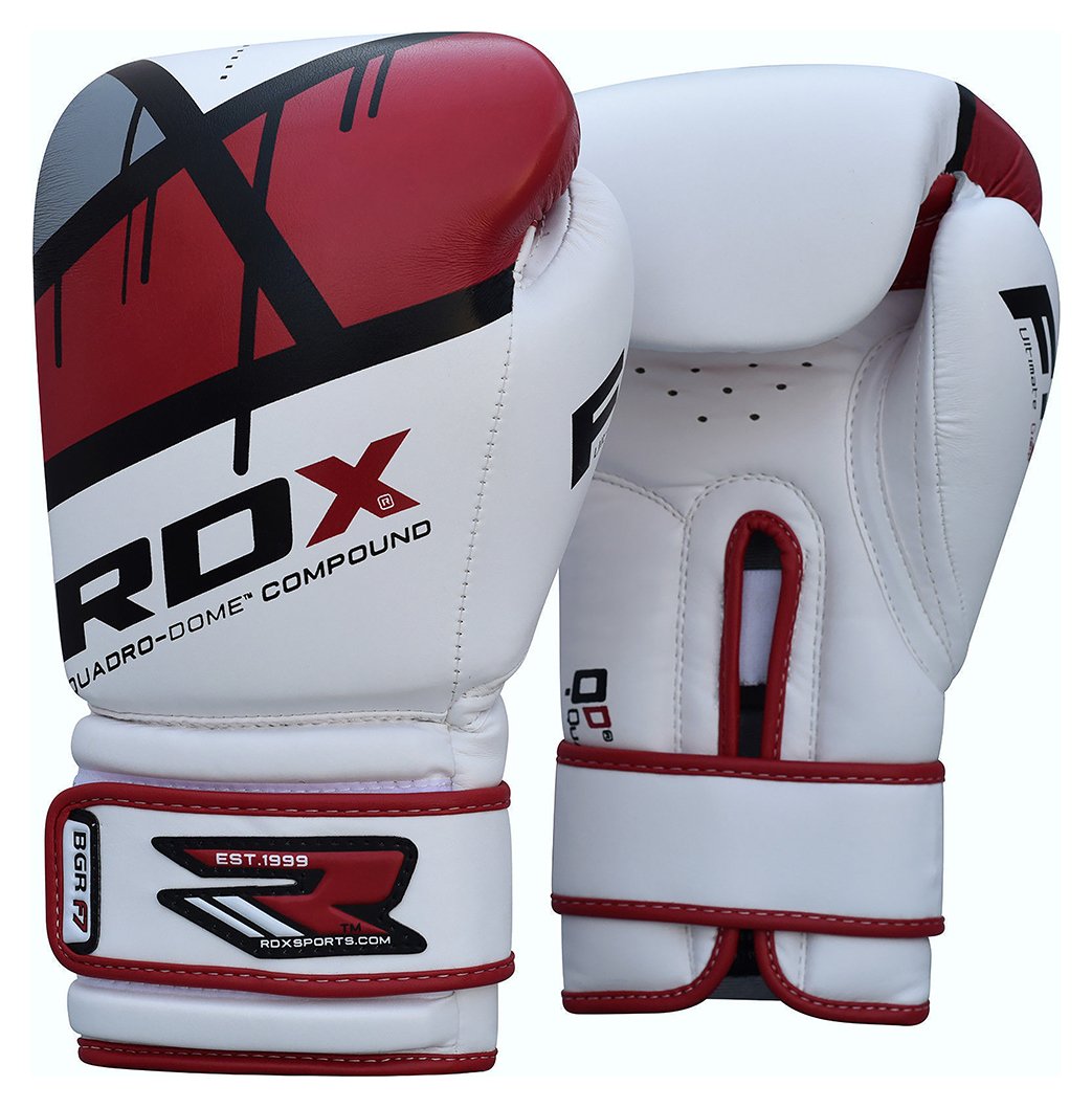 RDX Synthetic 16oz Leather Boxing Gloves - Red