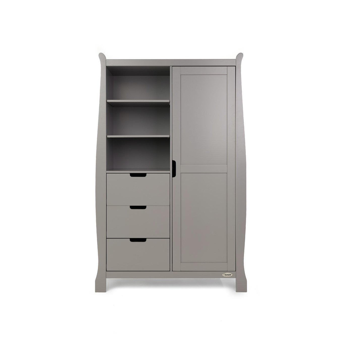 Obaby Stamford Sleigh Double Wardrobe - Taupe Grey