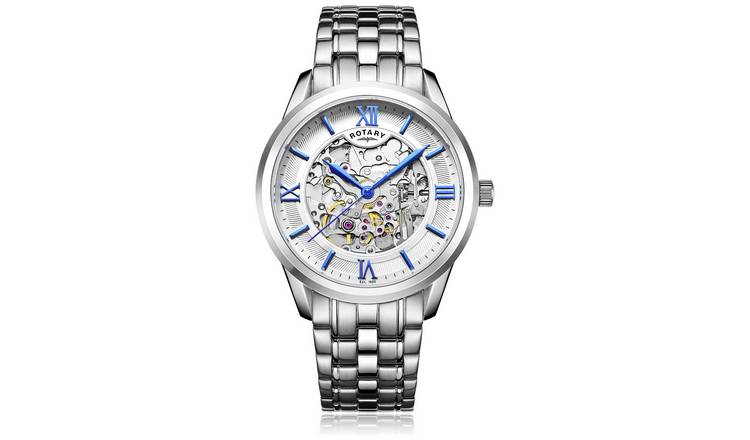 Rotary men's stainless outlet steel bracelet chronograph watch