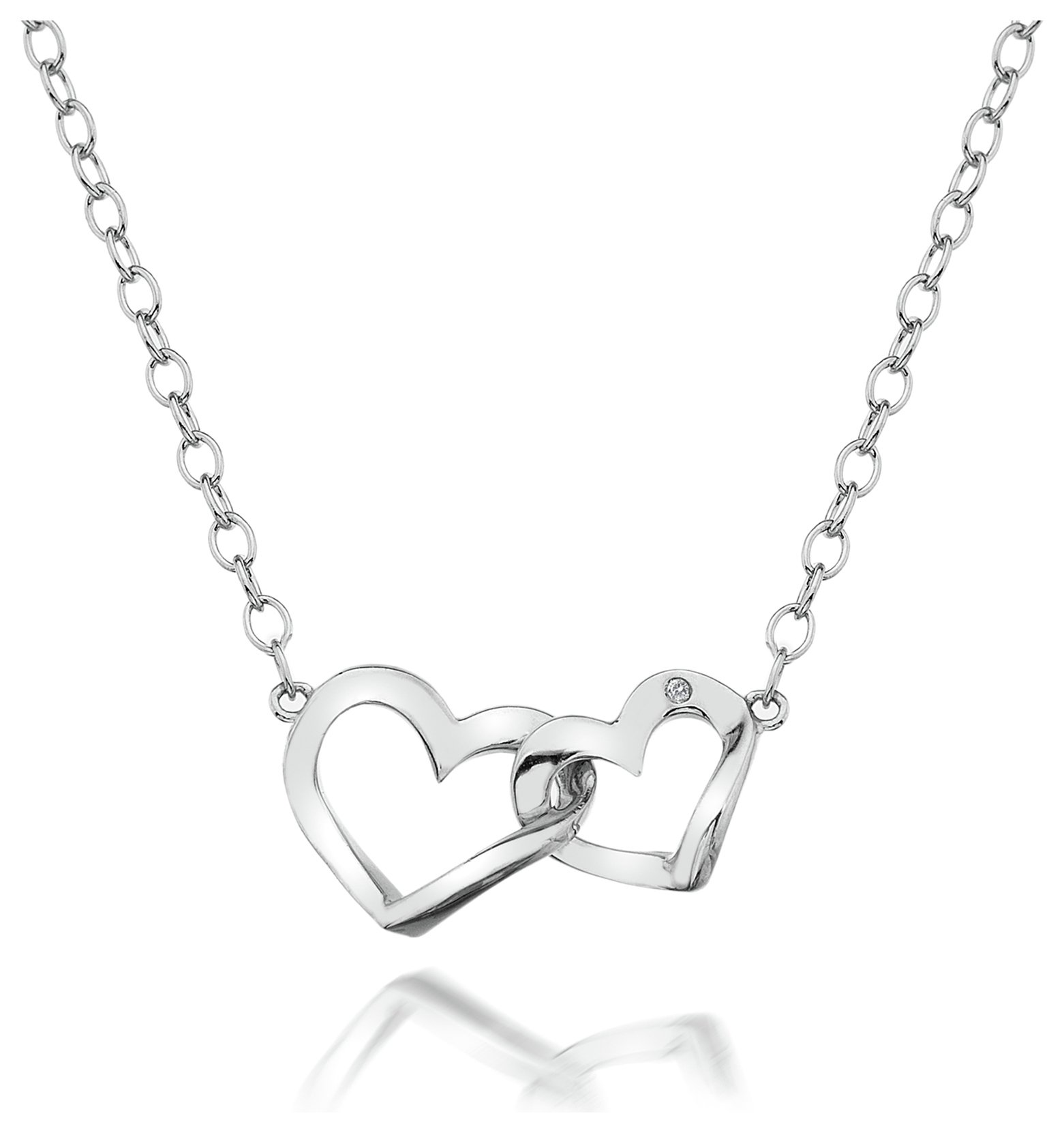 Accents by Hot Diamonds Silver Open Hearts  Pendant Necklace