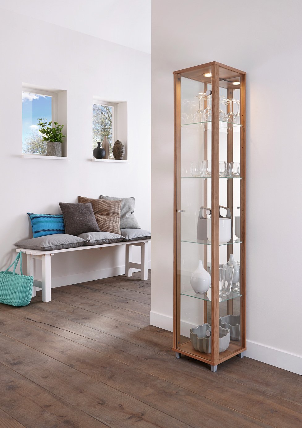 Argos Home 1 Glass Door Display Cabinet - Light Oak