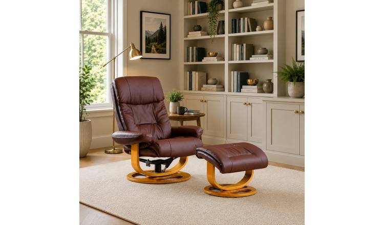 Artemis Home Barriston Swivel Recliner with Massage and Heat - Burgundy
