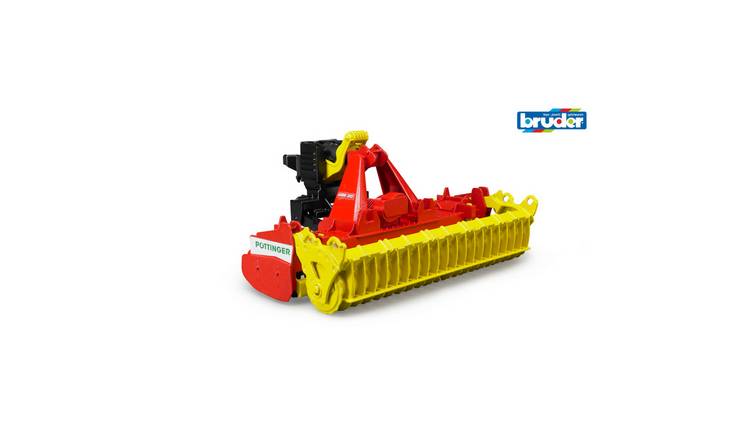 Bruder 1:16 Pöttinger Lion 3002 Rotary Harrow - Red/Yellow
