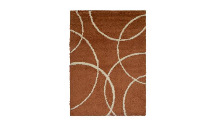 Mega Flooring Orange Shaggy Abstract Rug - 120 x 170cm
