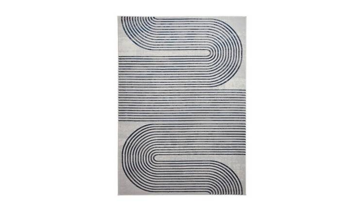 Mega Flooring Blue Modern Abstract Rug - 80 x 150cm