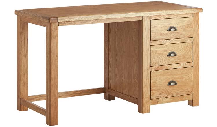 Buy Argos Home Kent 3 Drawer Office Desk Oak Oak Veneer