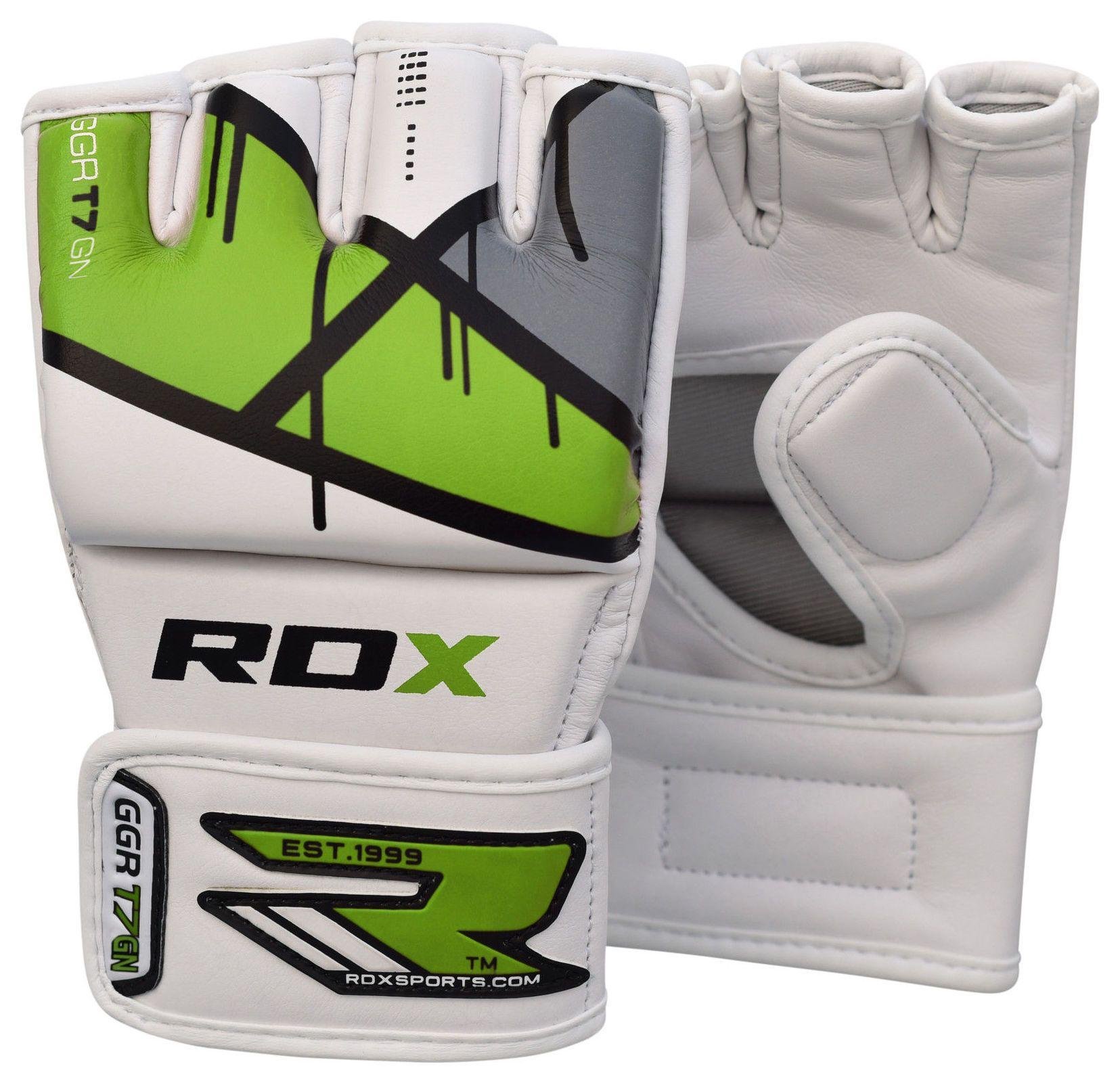 RDX Leather X  Green Grappling Gloves - Medium/Large