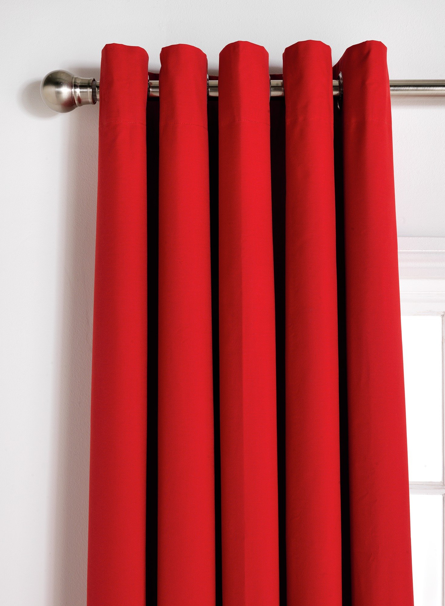 ColourMatch Blackout Thermal Curtain - 168x183cm - Poppy Red