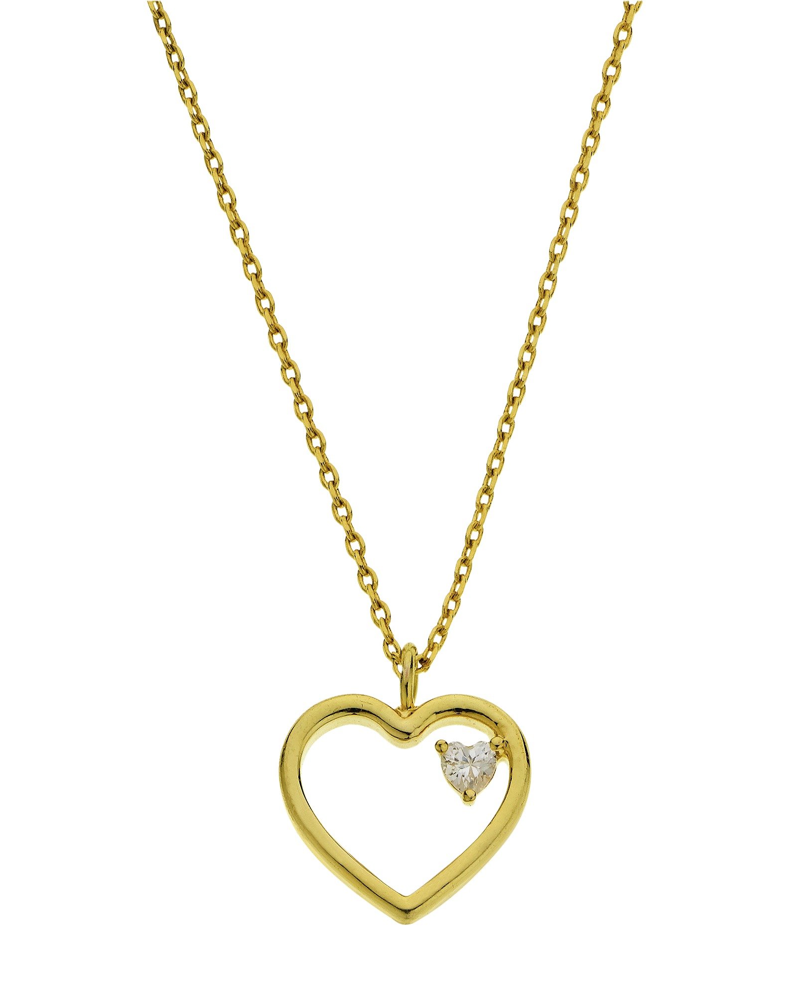 Amelia Grace Gold Colour Open Heart Pendant Necklace