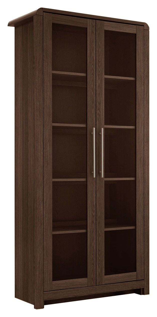 Argos Home Elford 2 Door Full Display Cabinet - Walnut Eff