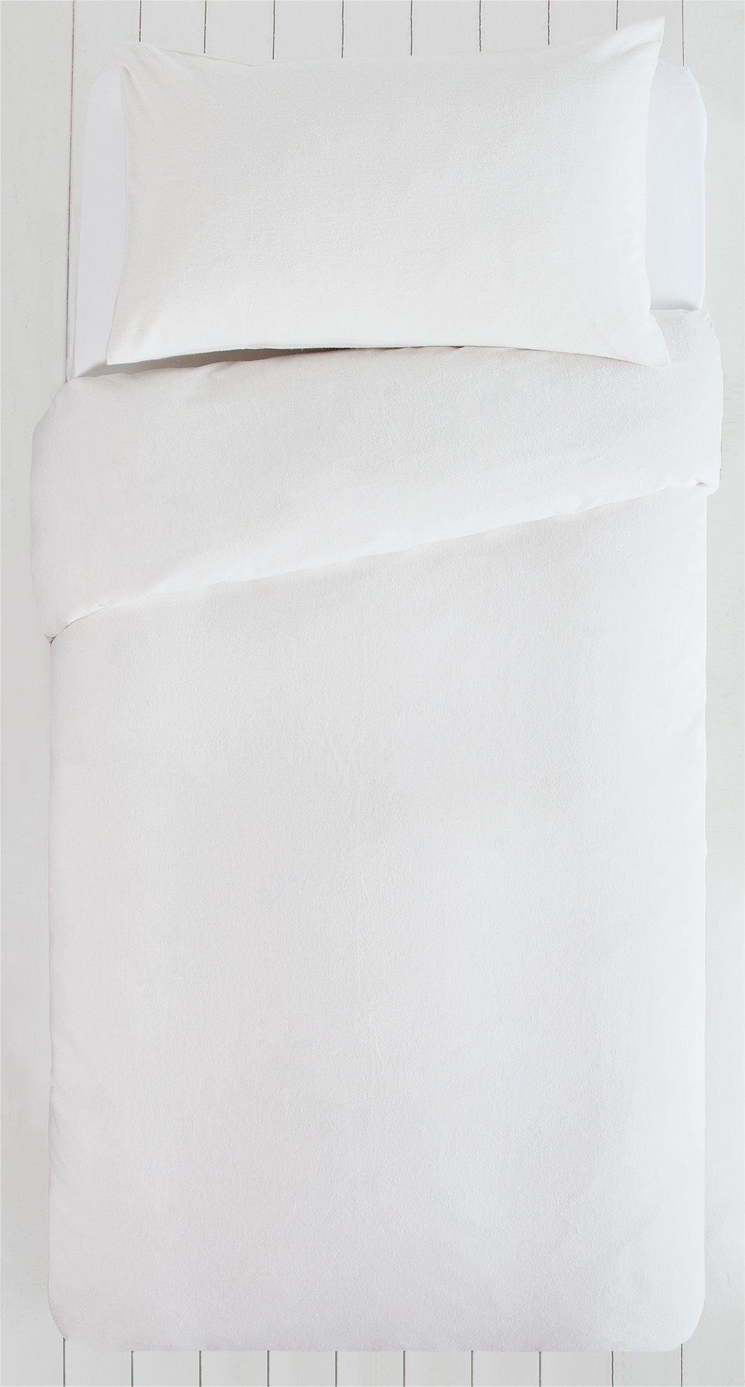 Argos Home White Brushed Cotton Bedding Set - Single
