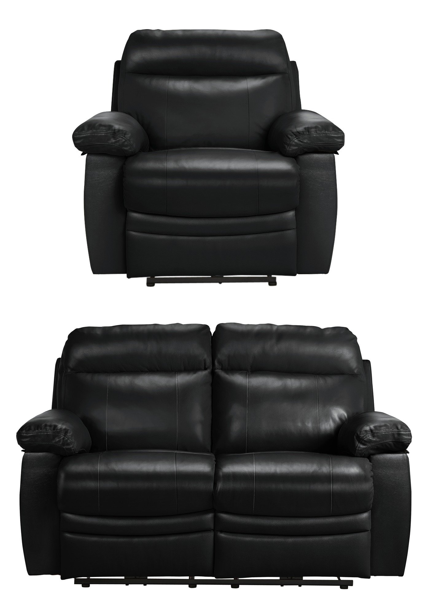 Argos Home Paolo Chair & 2 Seater Power Recliner Sofa -Black