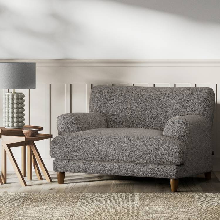 Habitat Askem Fabric Cuddle Chair - Charcoal - Dark Leg 0