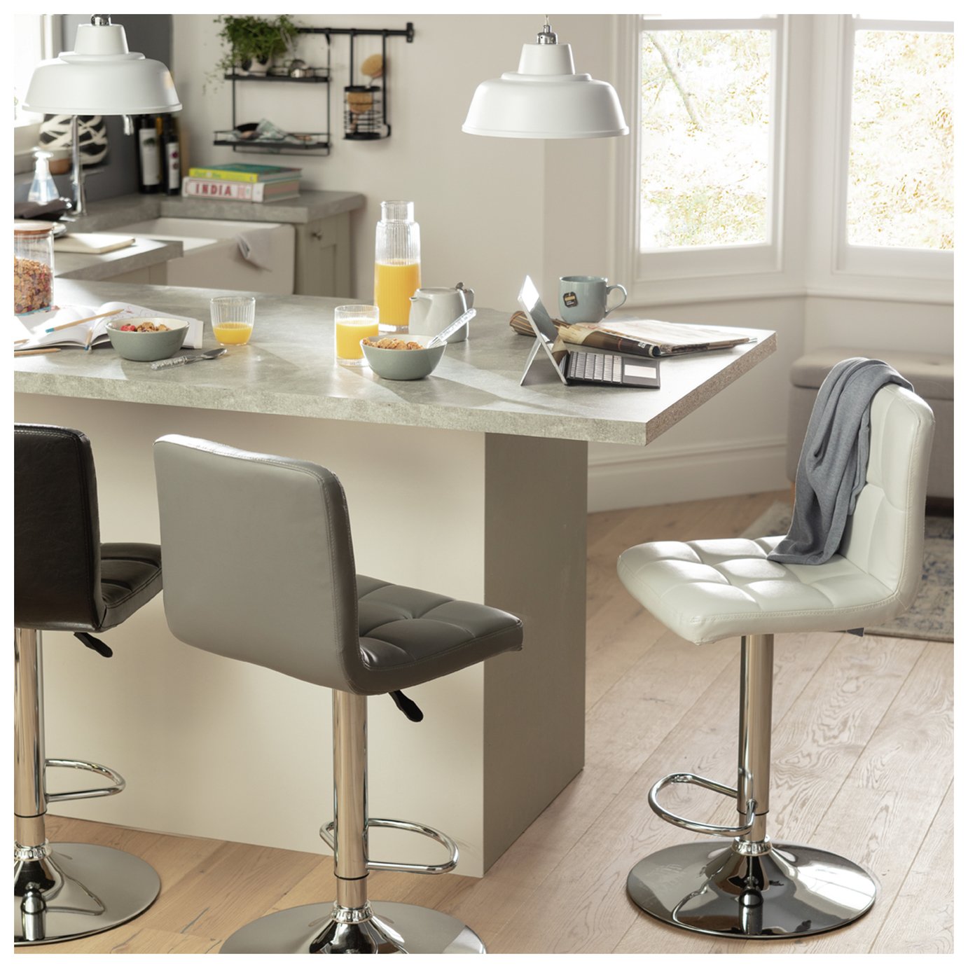 Argos white bar discount stools