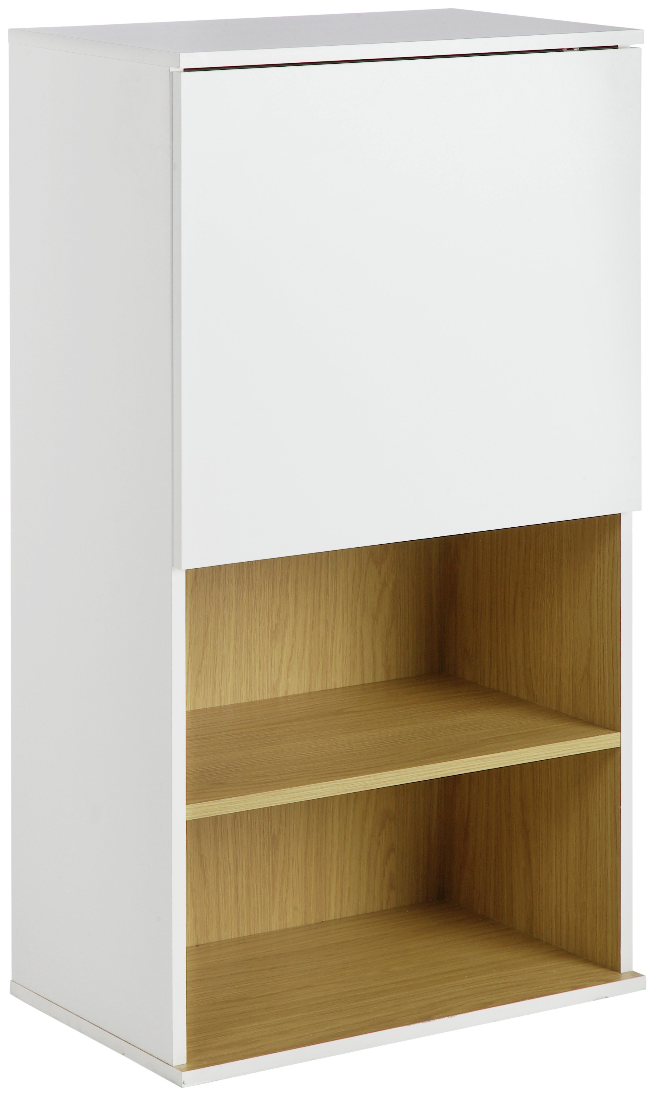 Argos Home Modular Single Door Oak Wall Cabinet - White