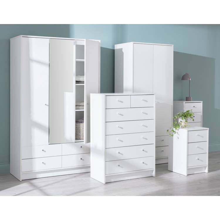 Argos Home Malibu 3 Drawer Bedside Table - White 0