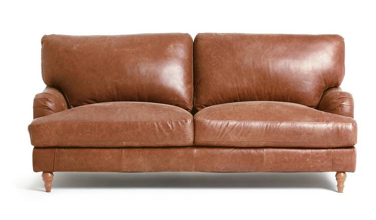 habitat tan leather sofa