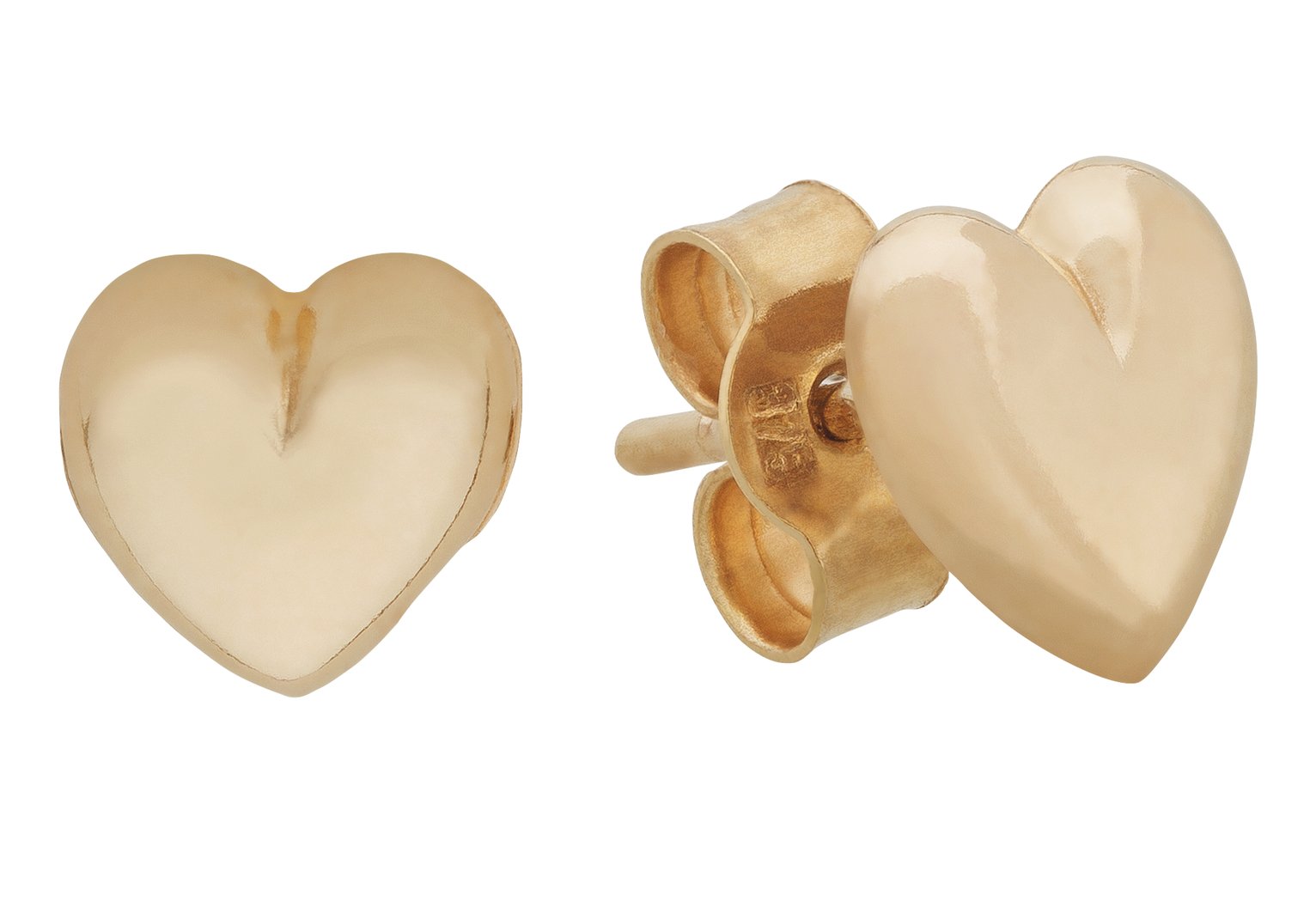 Revere 9ct Gold Heart Studs