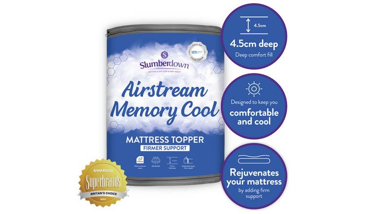 slumberdown memory foam mattress topper king
