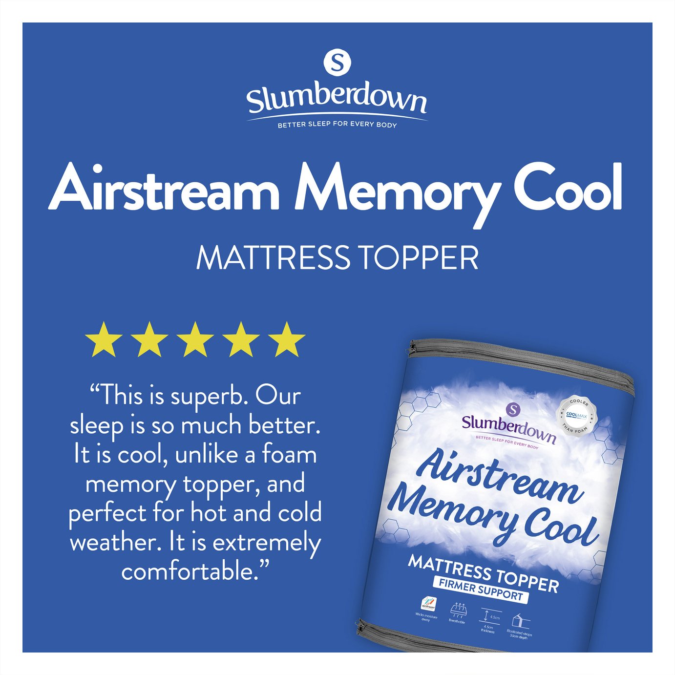 Slumberdown Airstream Memory Fibre Mattress Topper -Kingsize Review