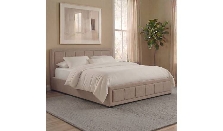 Vida Designs Vanita King Ottoman Fabric Bed - Beige