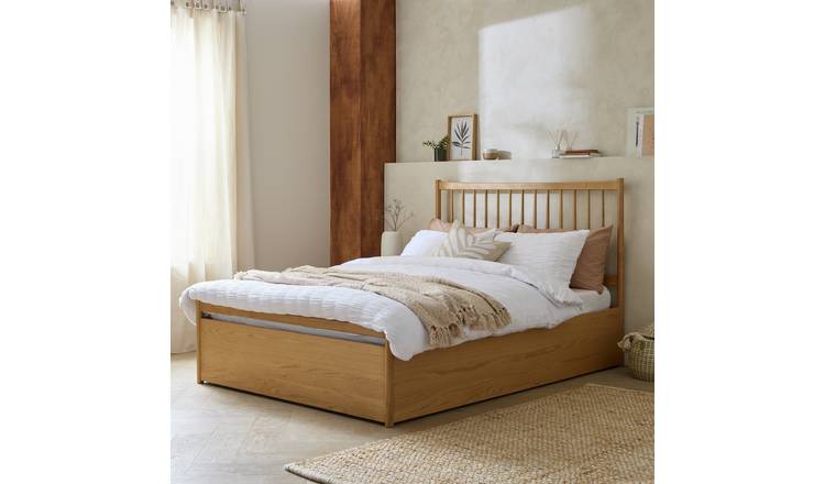 Habitat Chiltern Spindle Kingsize End Lift Ottoman Bed - Oak