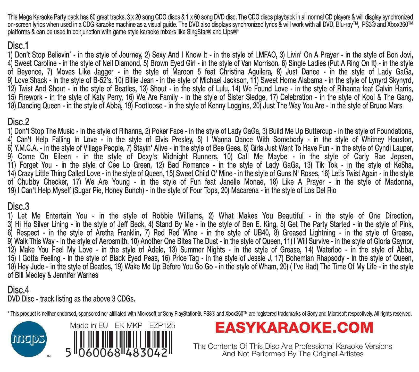 Easy Karaoke Party Hits CD+G and DVD Pack Review