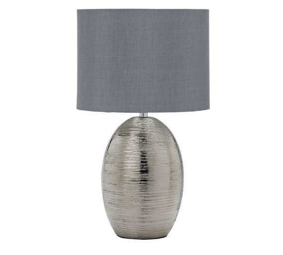 Argos Home Scratched Effect Table Lamp - Silver