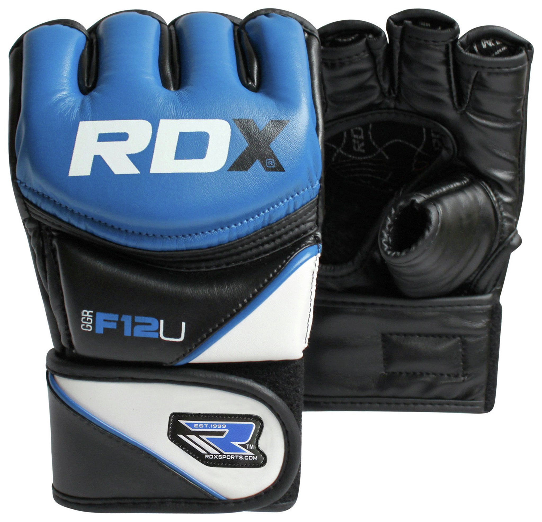 RDX Synthetic Leather MMA Gloves Blue - Medium/Large