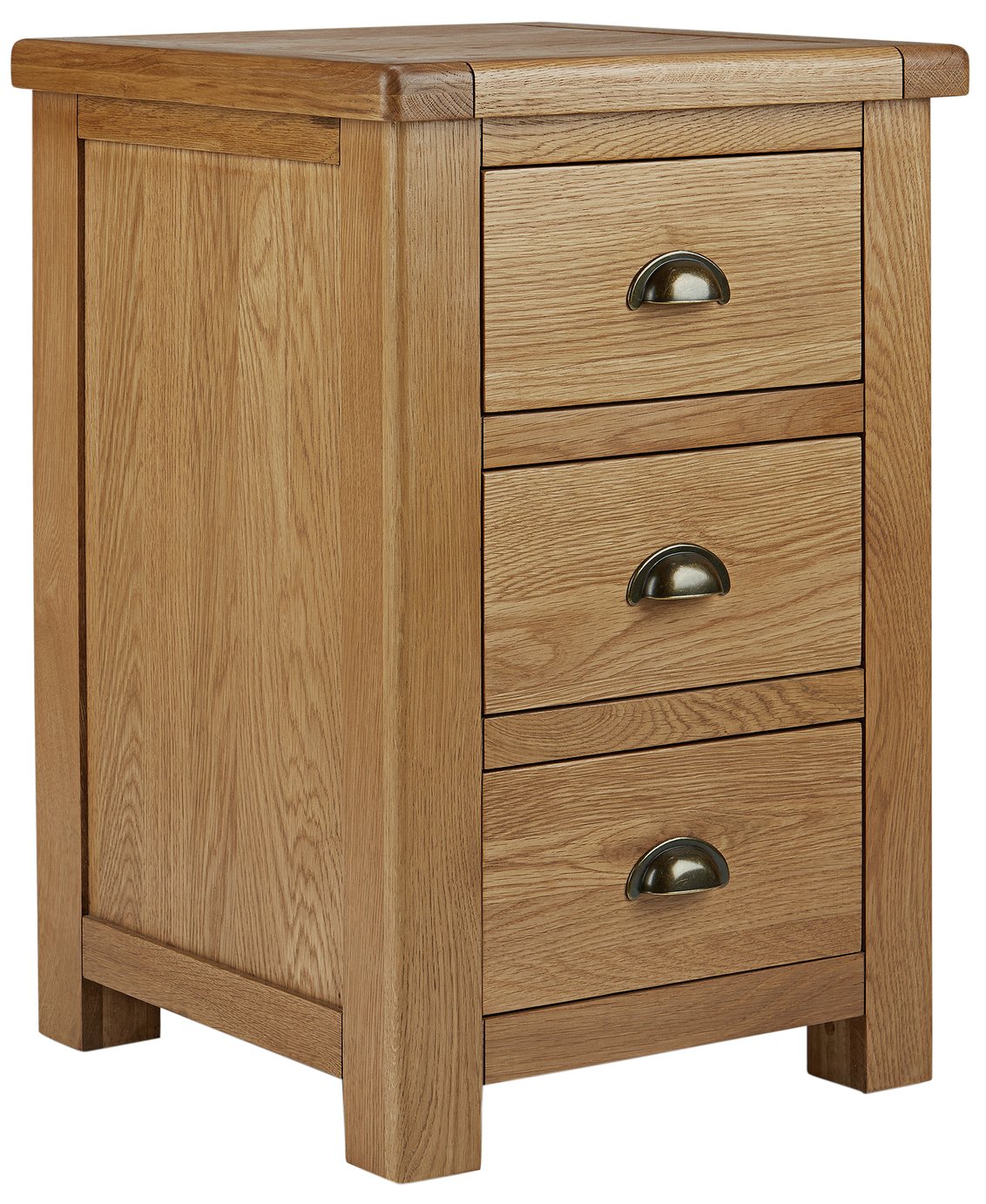 Habitat Kent 3 Drawer Bedside Table - Oak & Oak Veneer