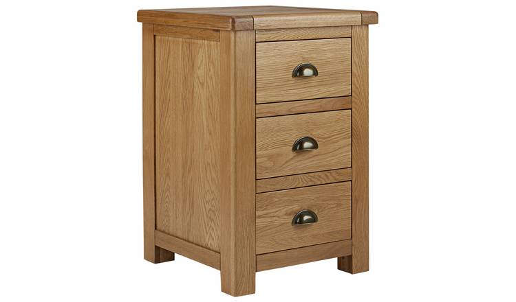 Buy Argos Home Kent 3 Drawer Bedside Table Oak Oak Veneer