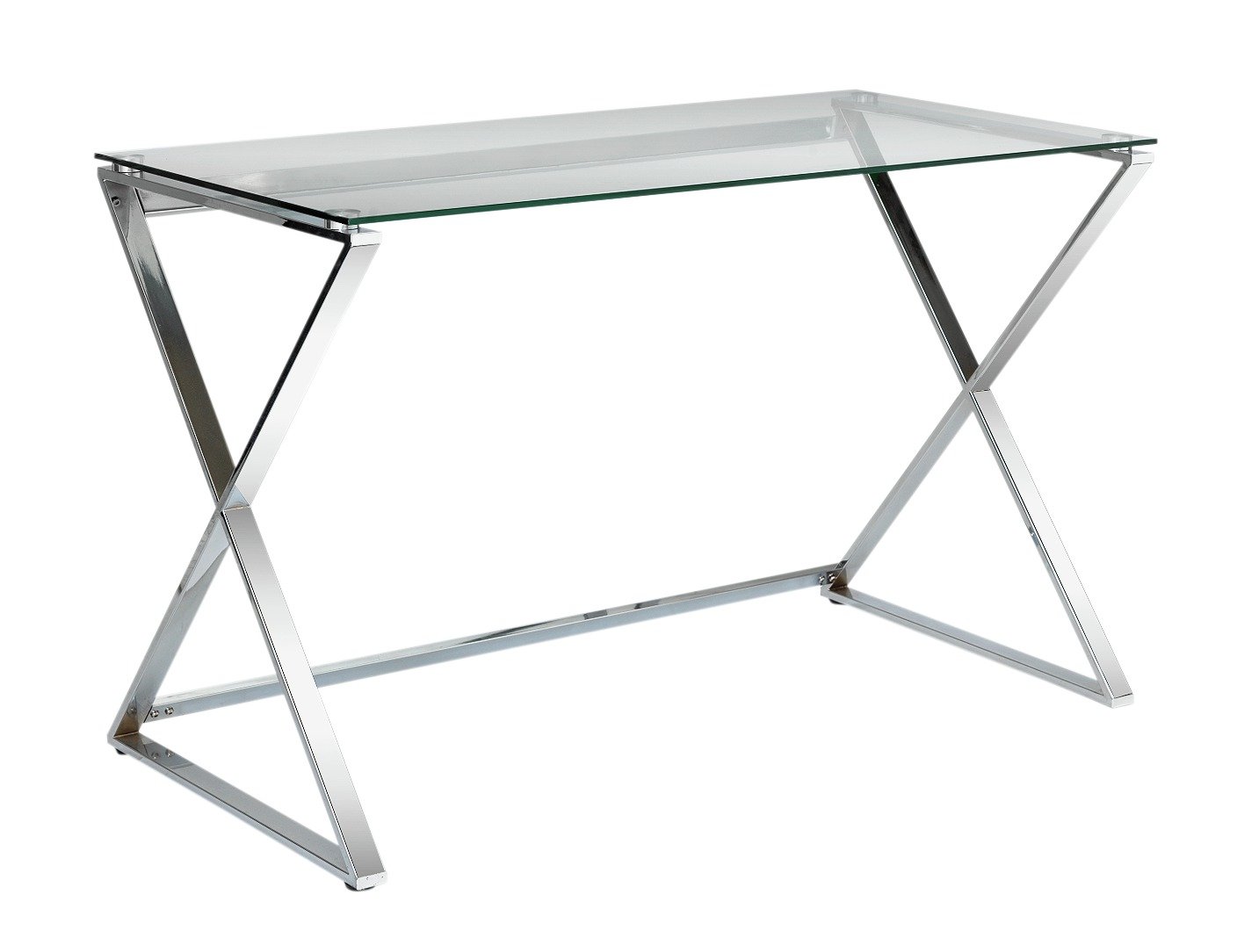 Argos Home Cortez Glass Office Desk - Silver