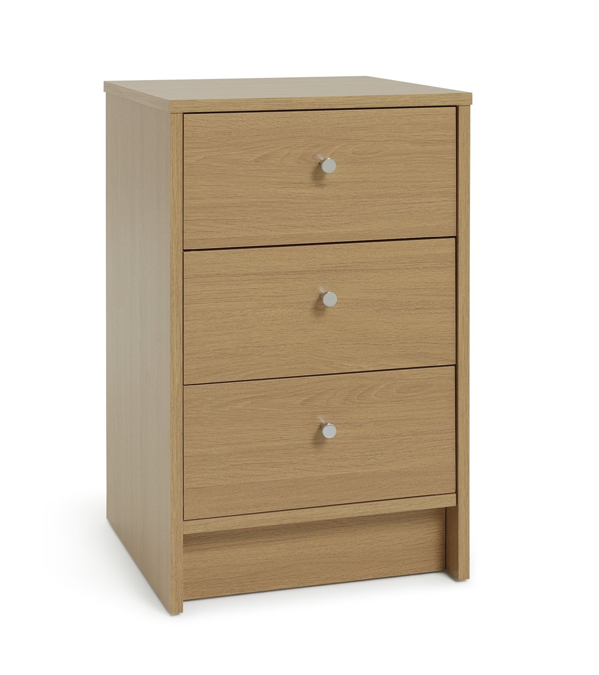 Argos Home Malibu 3 Drawer Bedside Table - Oak Effect