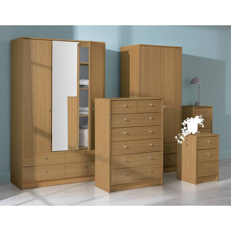 Argos Home Malibu 3 Drawer Bedside Table - Oak Effect 0