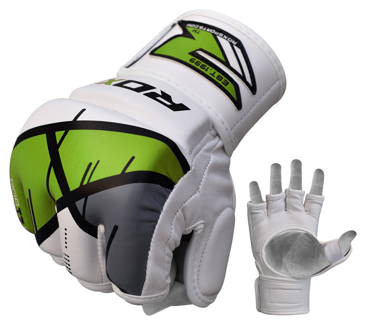 RDX Leather X Grappling Gloves Green - Large/Extra Large